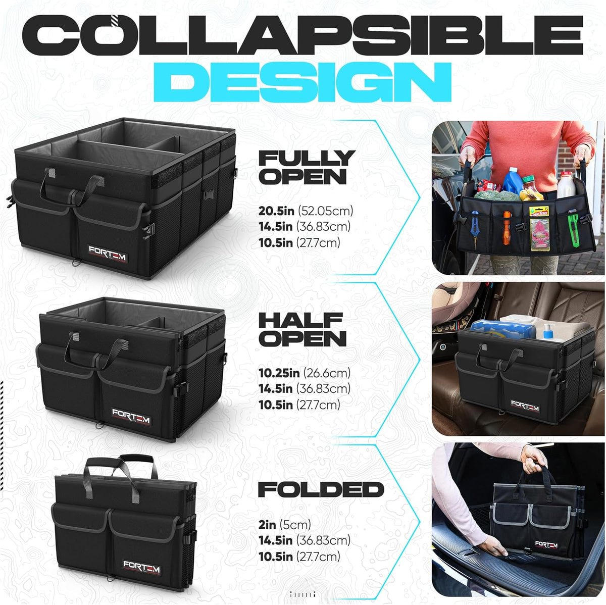🚗 Heavy Duty Car Trunk Organizer – Foldable Multi-Compartment Storage Solution for SUV, Sedan & Truck