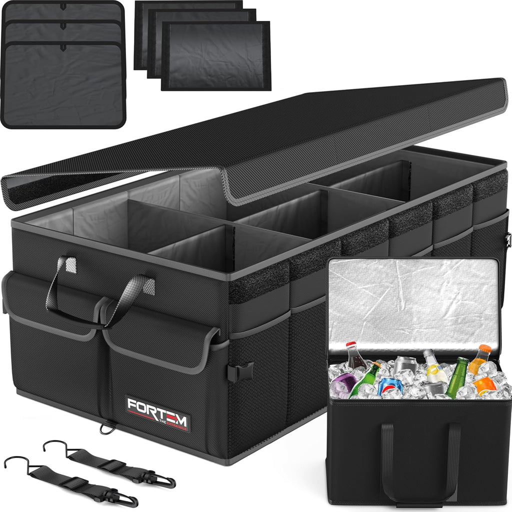 🚗 Heavy Duty Car Trunk Organizer – Foldable Multi-Compartment Storage Solution for SUV, Sedan & Truck