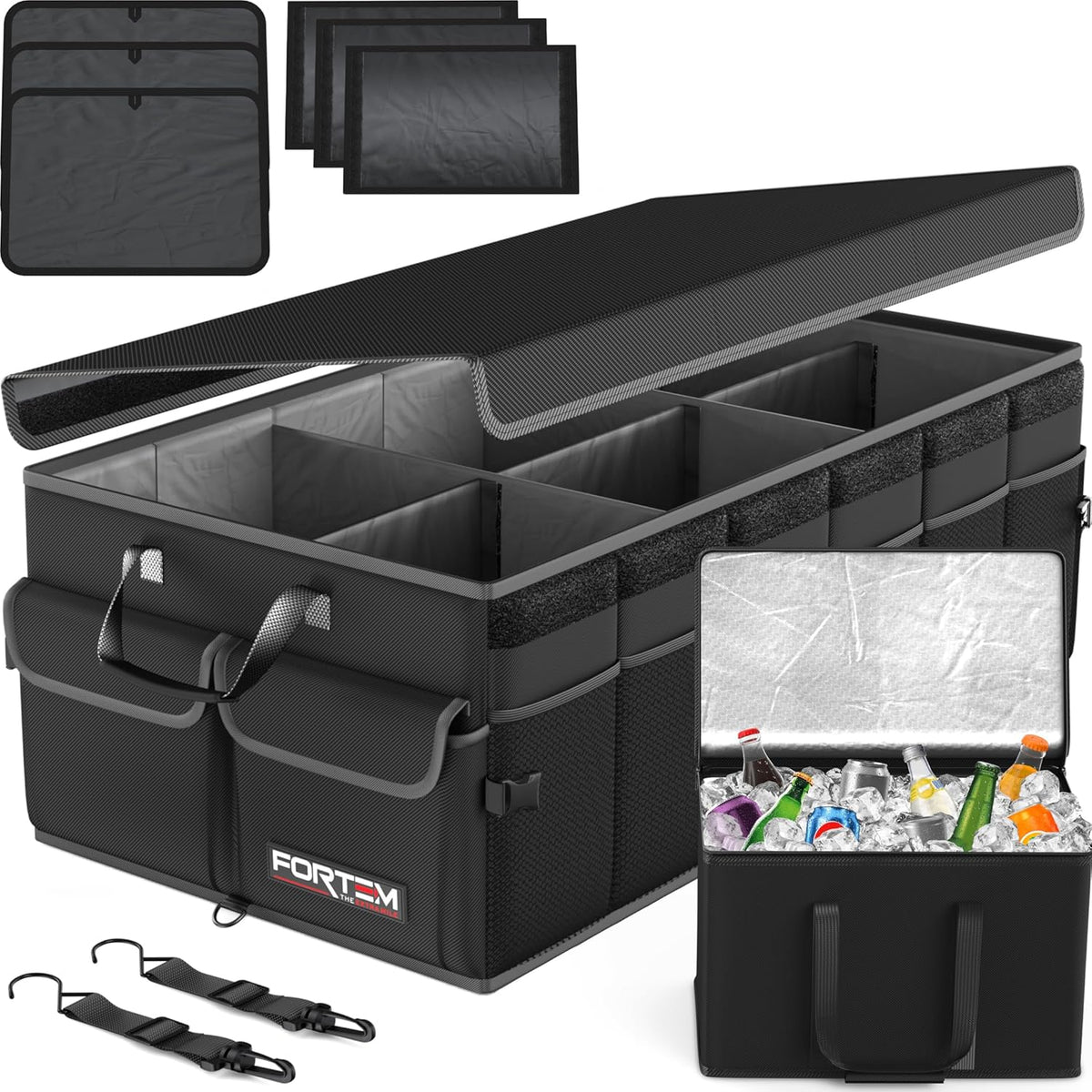 🚗 Heavy Duty Car Trunk Organizer – Foldable Multi-Compartment Storage Solution for SUV, Sedan & Truck