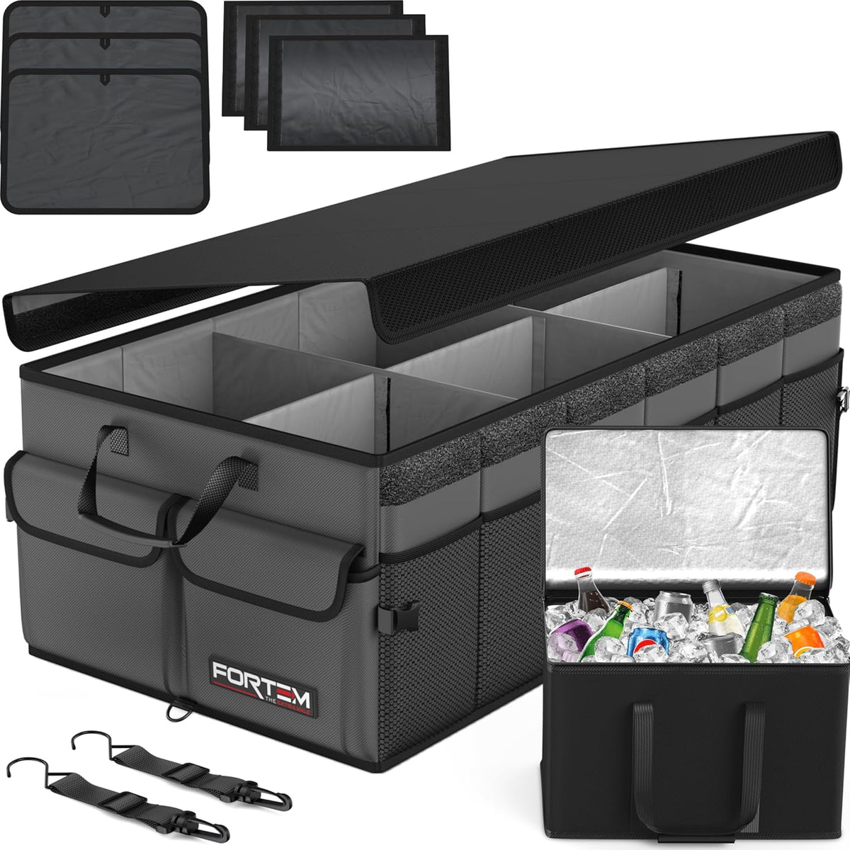 🚗 Heavy Duty Car Trunk Organizer – Foldable Multi-Compartment Storage Solution for SUV, Sedan & Truck