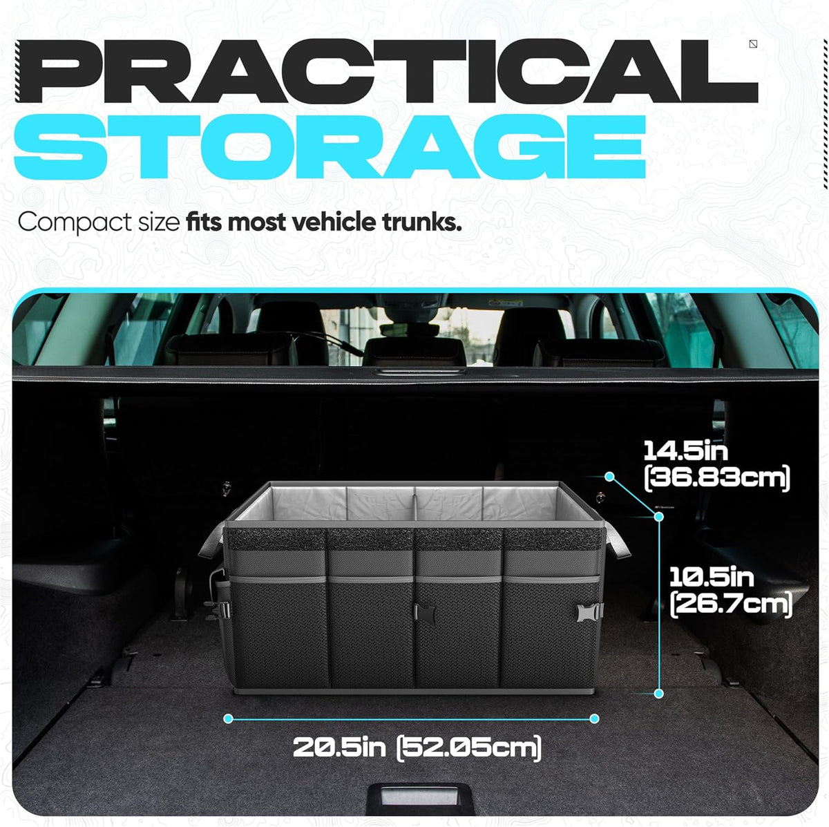 🚗 Heavy Duty Car Trunk Organizer – Foldable Multi-Compartment Storage Solution for SUV, Sedan & Truck