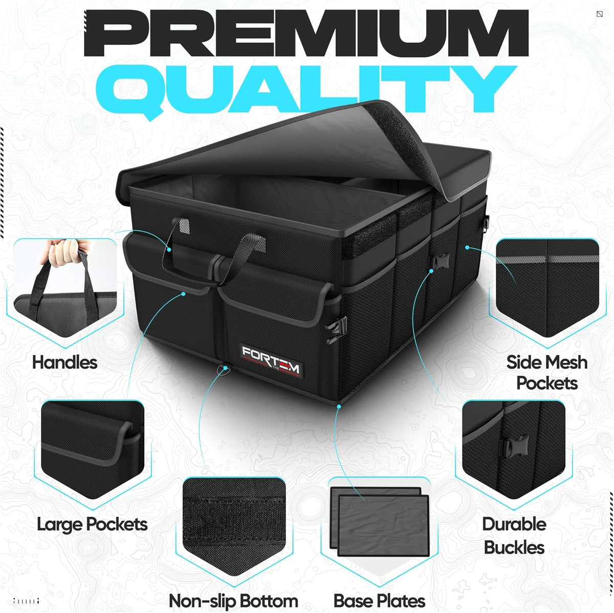 🚗 Heavy Duty Car Trunk Organizer – Foldable Multi-Compartment Storage Solution for SUV, Sedan & Truck