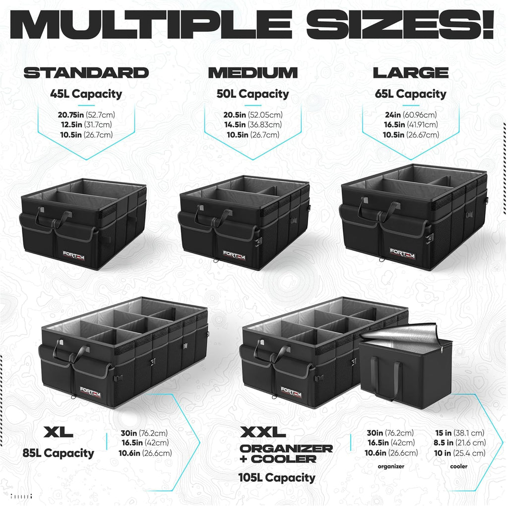 🚗 Heavy Duty Car Trunk Organizer – Foldable Multi-Compartment Storage Solution for SUV, Sedan & Truck