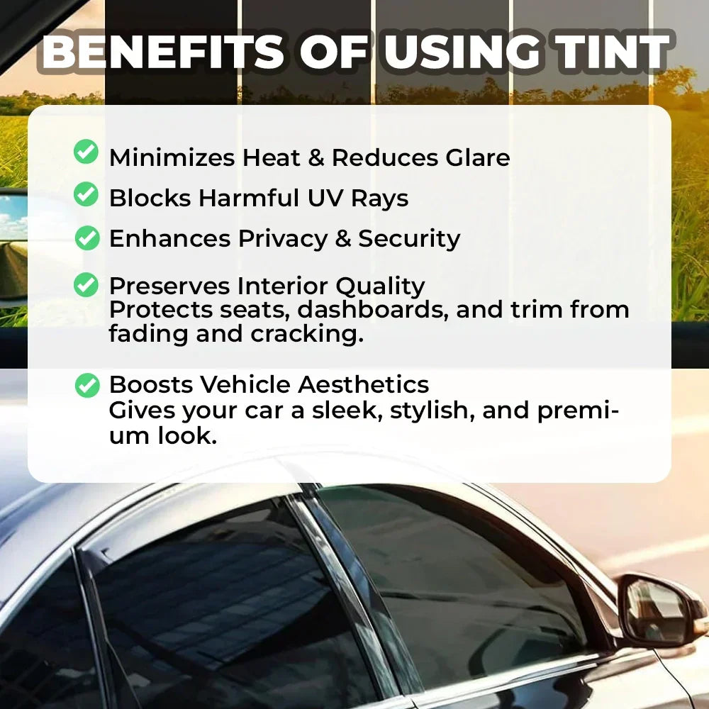 Universal Reduce Infrared Heat & Block UV by 99% Removable Window Tint Film for Cars - DIY Cut for Multiple Shapes 1