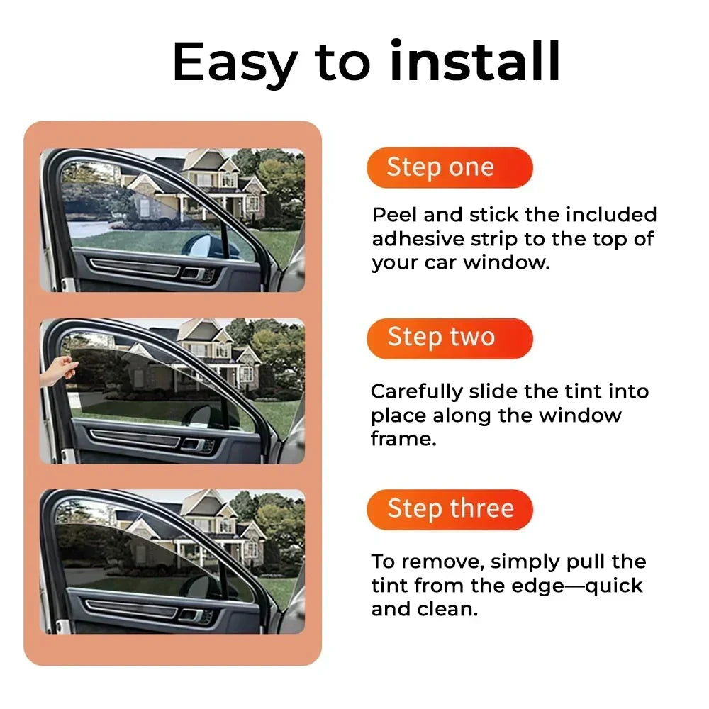 Universal Reduce Infrared Heat & Block UV by 99% Removable Window Tint Film for Cars - DIY Cut for Multiple ShapesMN