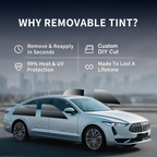 Universal Reduce Infrared Heat & Block UV by 99% Removable Window Tint Film for Cars - DIY Cut for Multiple ShapesMN
