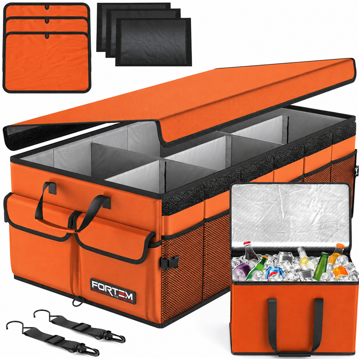 🚗 Heavy Duty Car Trunk Organizer – Foldable Multi-Compartment Storage Solution for SUV, Sedan & Truck
